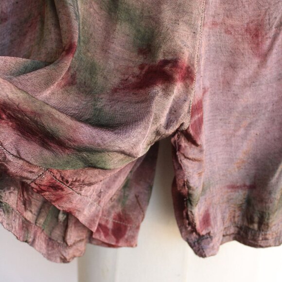 Vintage 1980s 1990s Shorts, Jane Ashley Brown Rayon Tie Dye Loose Pants, Size Sm - Picture 8 of 10